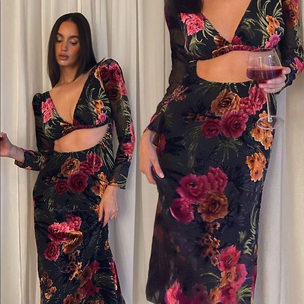 WeWoreWhat flocked velvet dress - M